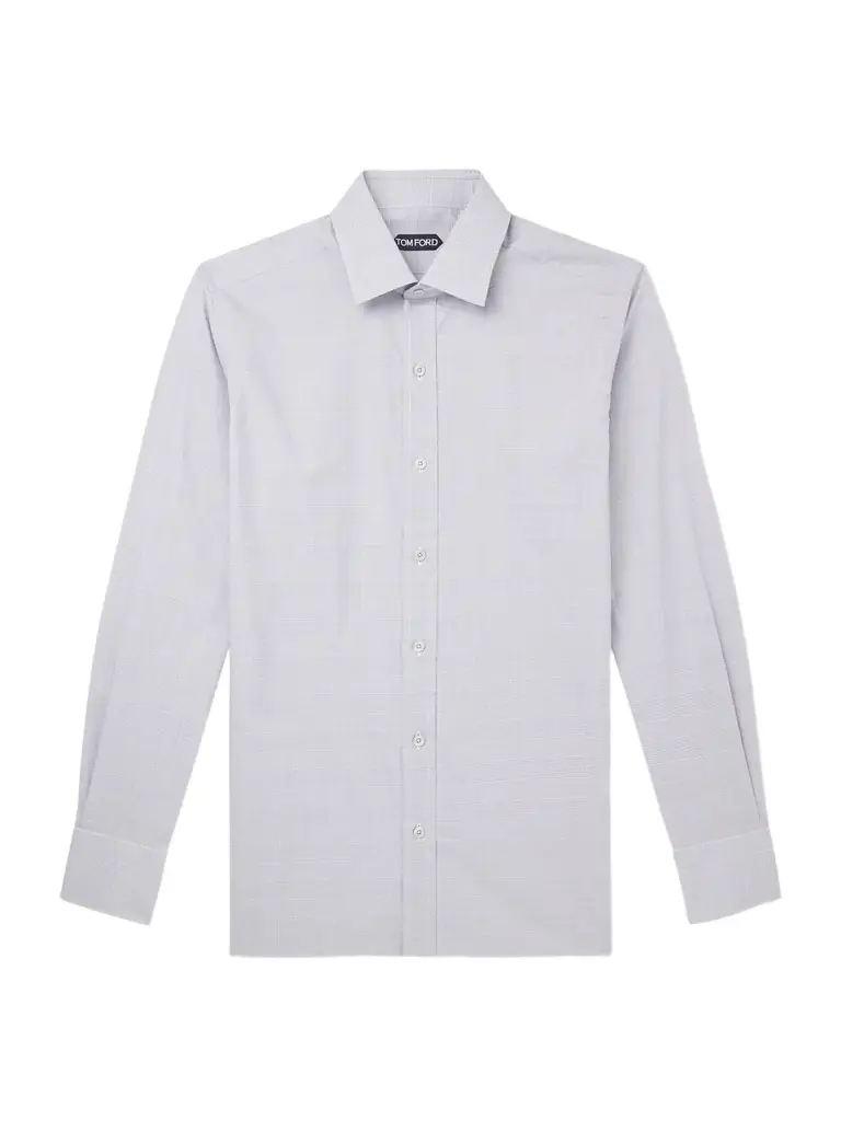 Tom Ford Prince of Wales Checked Cotton-Poplin Shirt - Men