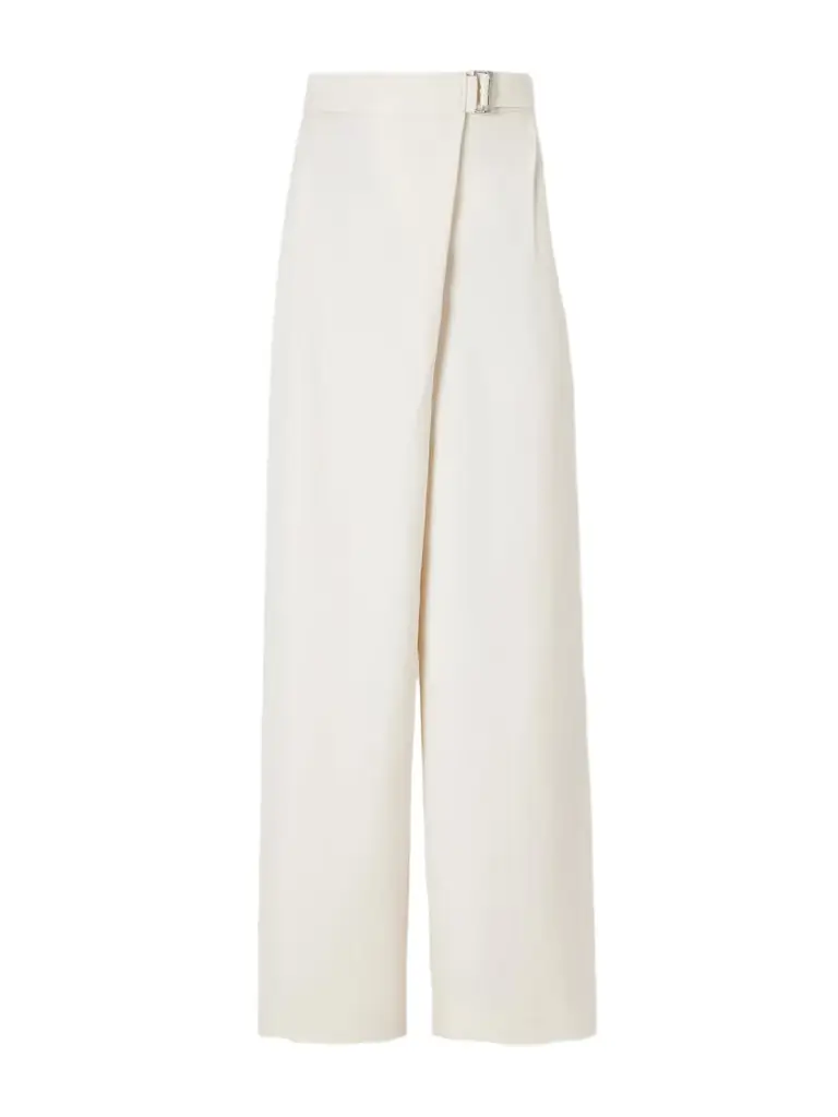 Brunello Cucinelli Belted Pleated Twill Wide-leg Pants