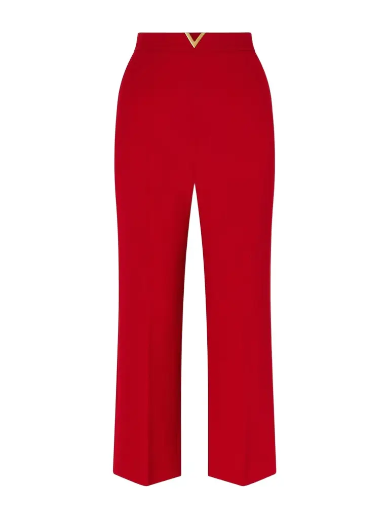 Valentino Garavani Embellished Wool Straight-leg Pants