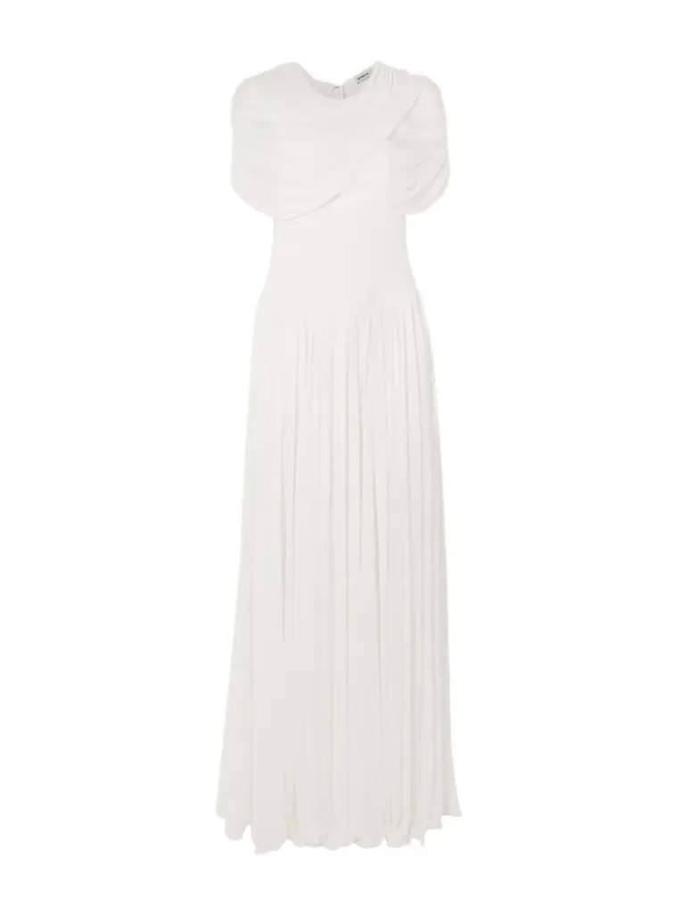 Simkhai Nancie Cape-effect Draped Pleated Jersey Maxi Dress