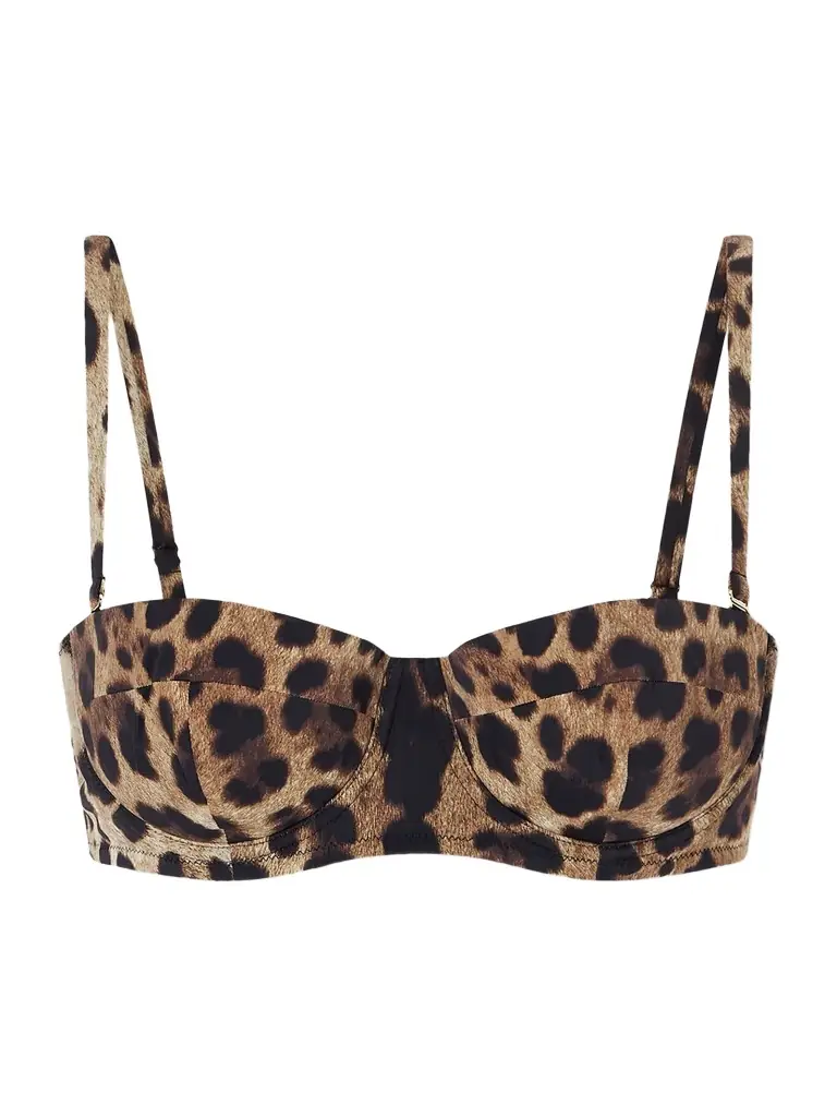 Dolce & Gabbana Leopard-print Balconette Bikini Top