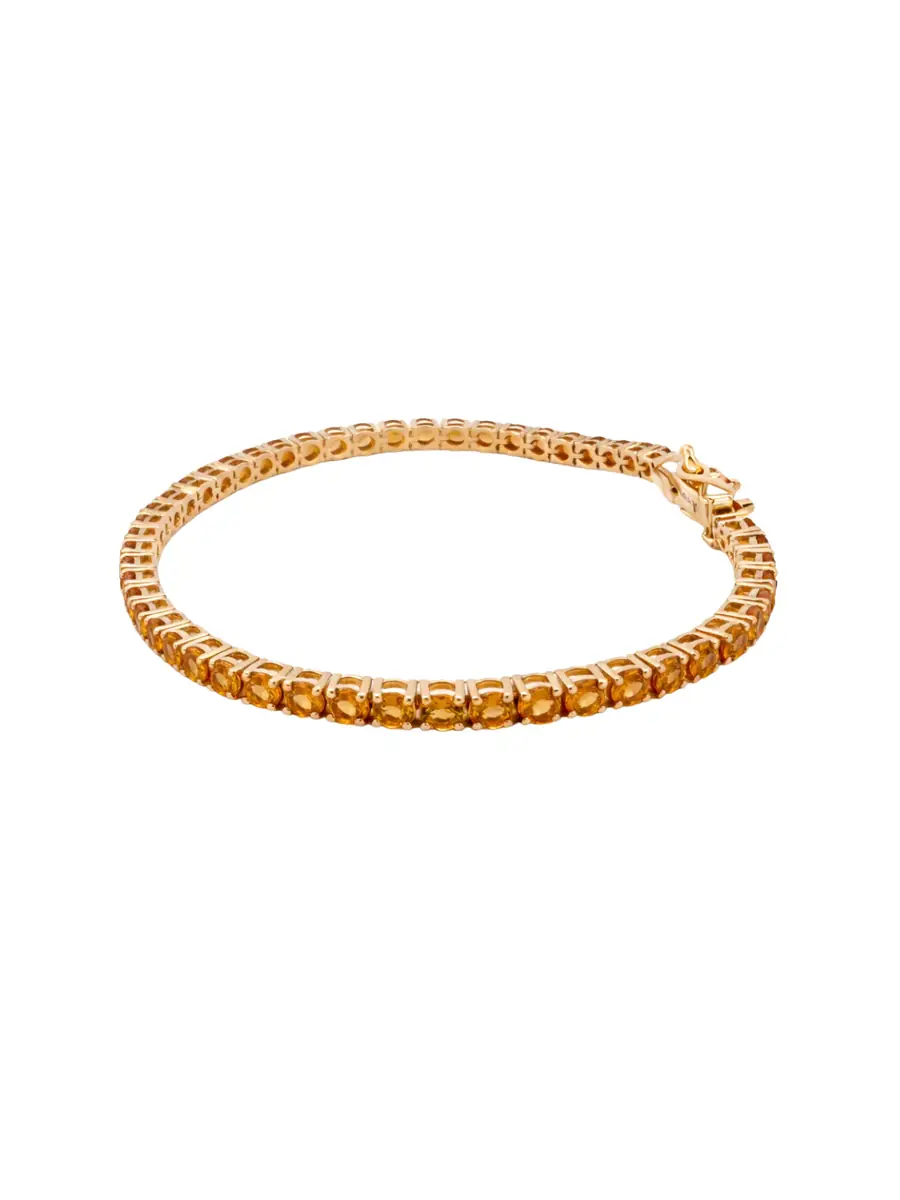 Wish Fine Jewelry 5.65cts Citrine 18K Gold Tennis Bracelet