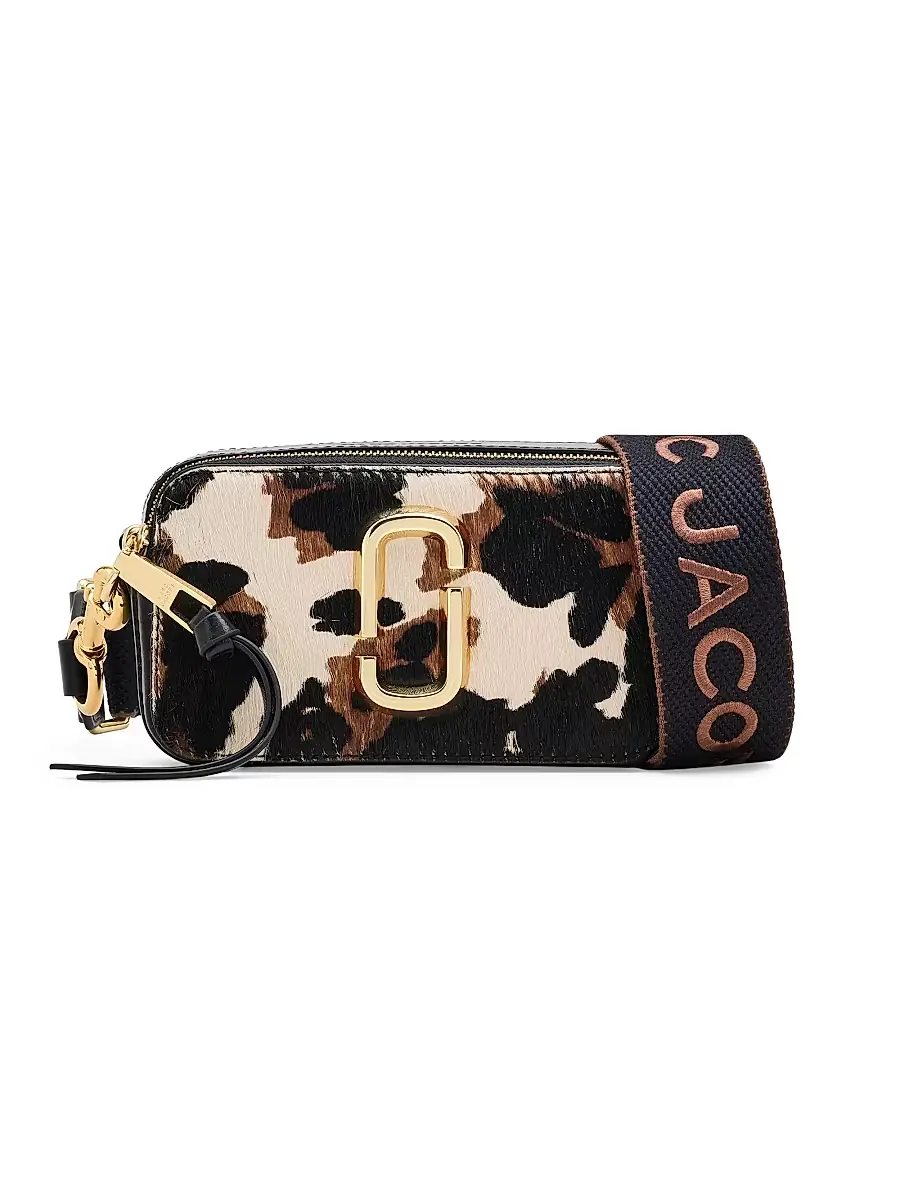 Marc Jacobs Women's The Cow Snapshot Printed Calf Hair Crossbody Bag - Mocha Multi