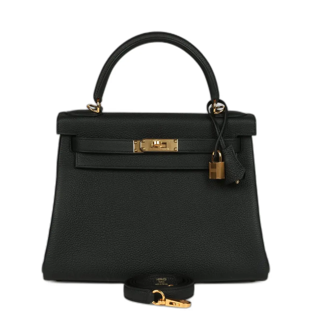 hermes Hermes Kelly Retourne 28 Black Togo Gold Hardware