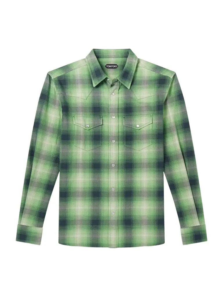 Tom Ford Slim-Fit Checked Cotton-Flannel Shirt - Men