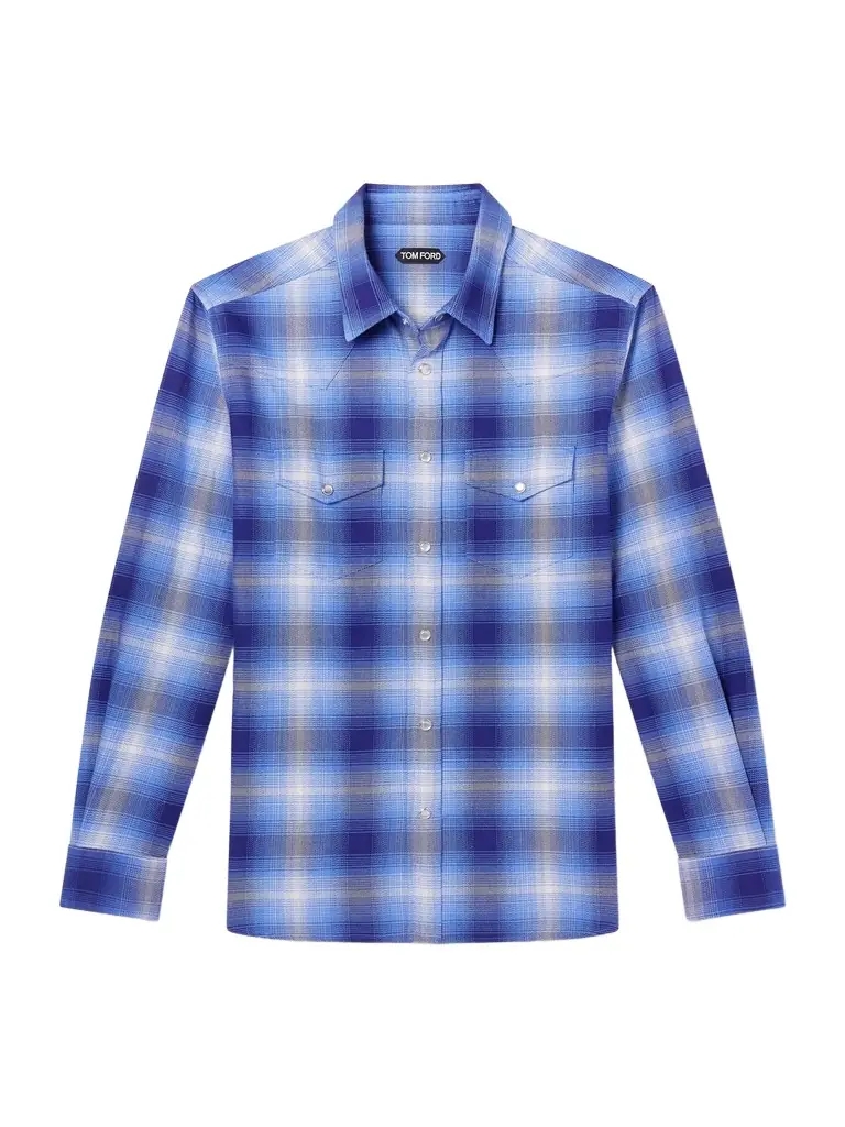Tom Ford Slim-Fit Checked Cotton-Flannel Shirt - Men