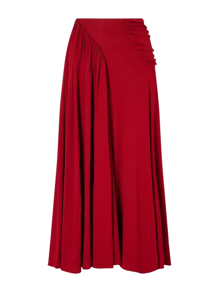 Rabanne Ruched Chiffon Maxi Skirt