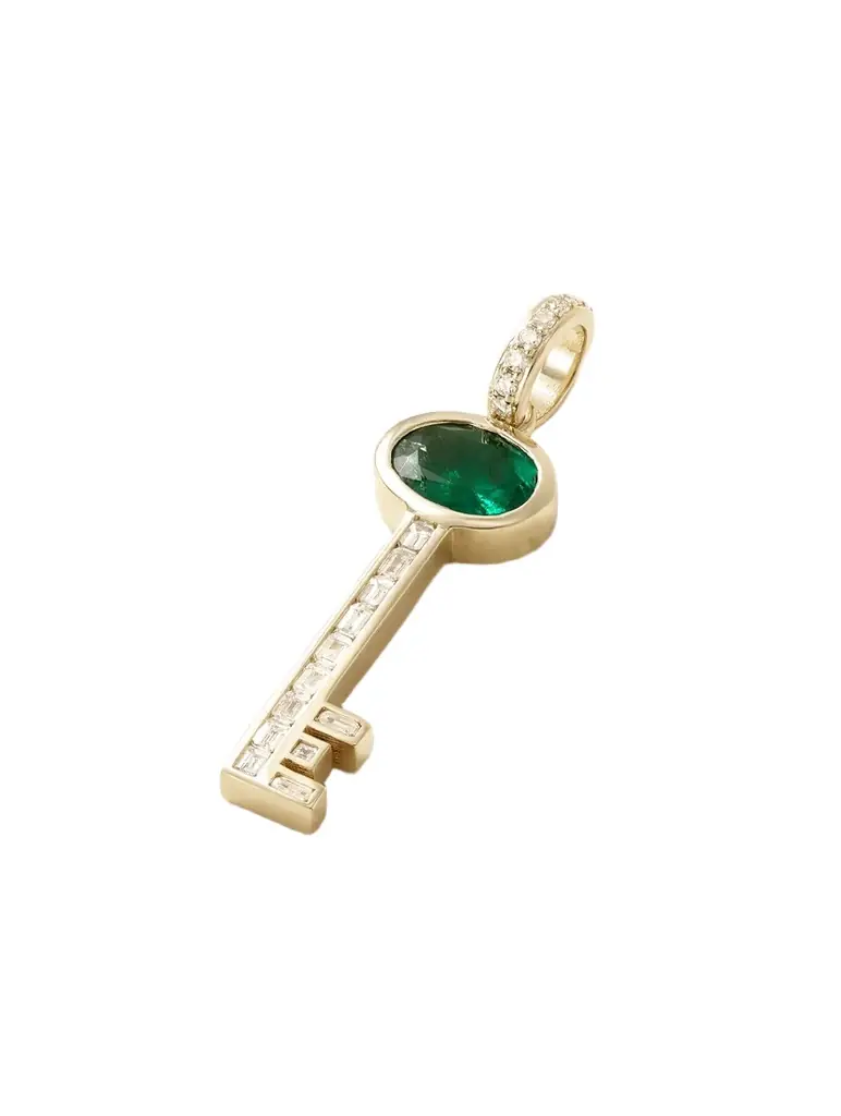 Jacquie Aiche 14-karat Gold, Emerald And Diamond Pendant