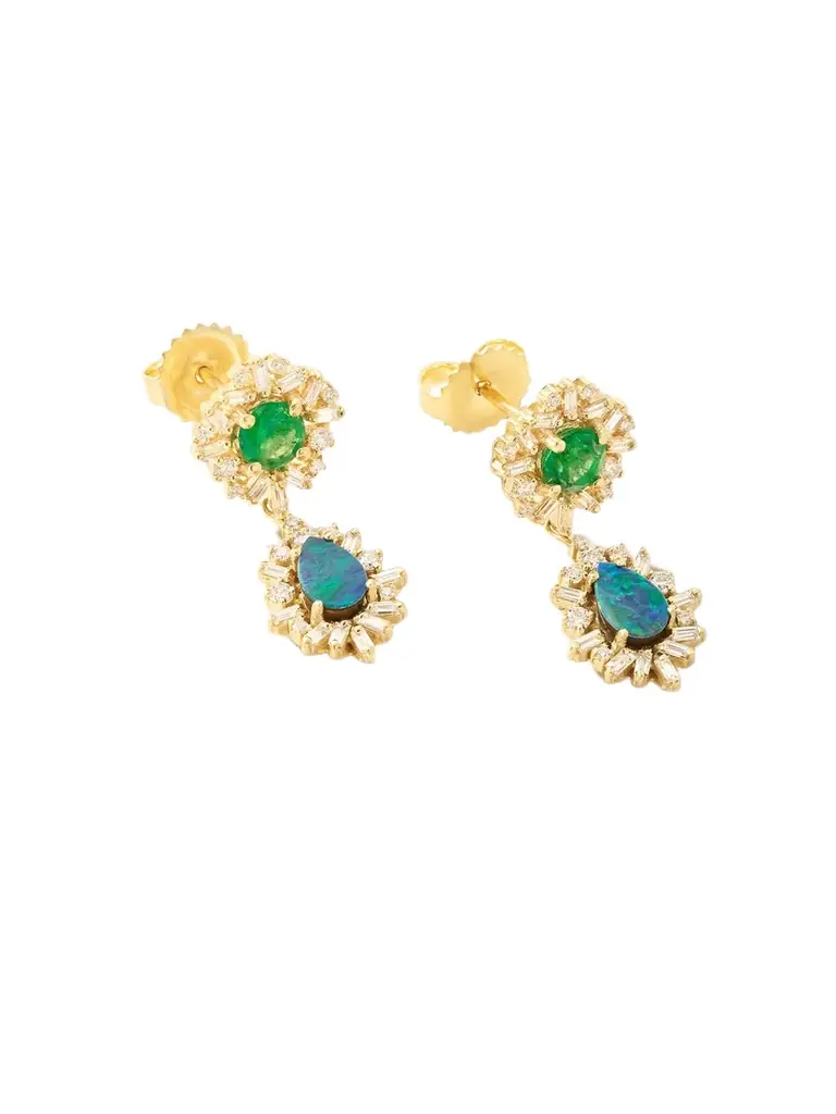 Suzanne Kalan 18-karat Gold Multi-stone Earrings