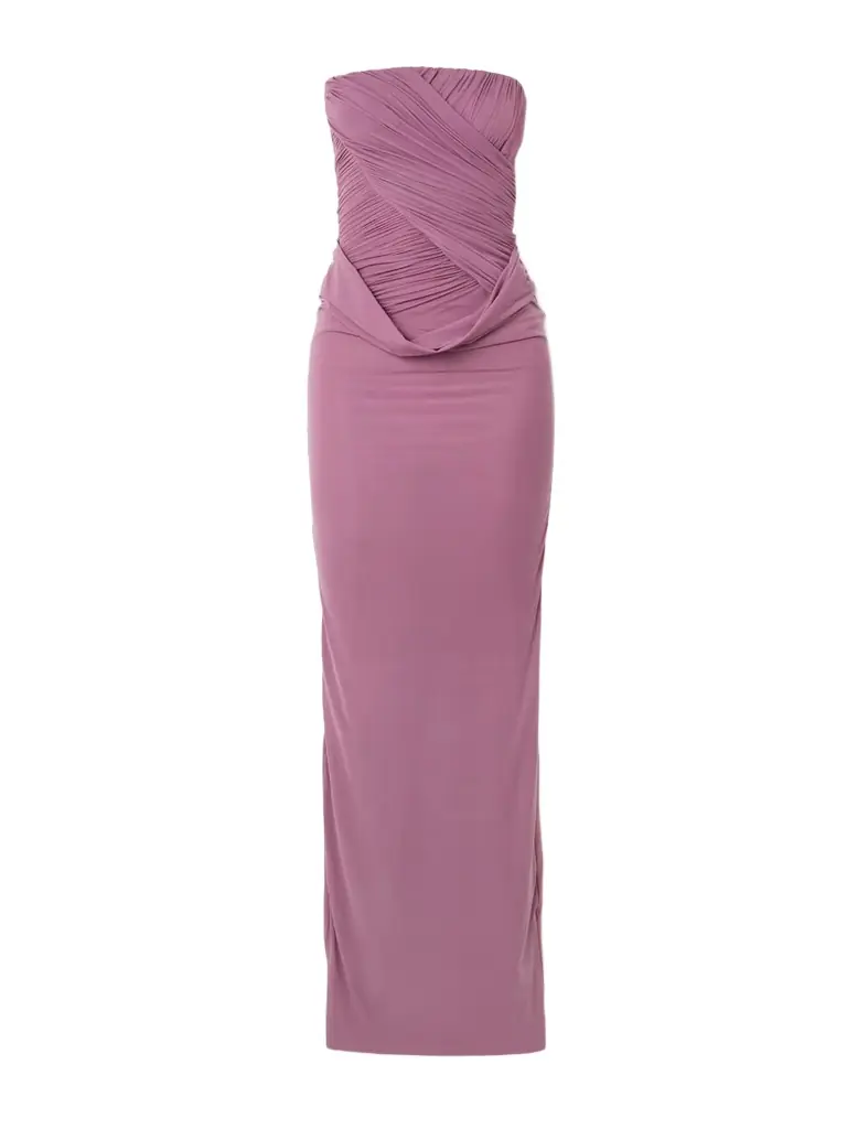 Maygel Coronel Gorgonia Strapless Draped Stretch-jersey Maxi Dress