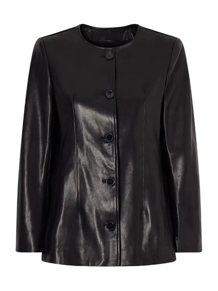 Nour Hammour Maud Paneled Leather Jacket
