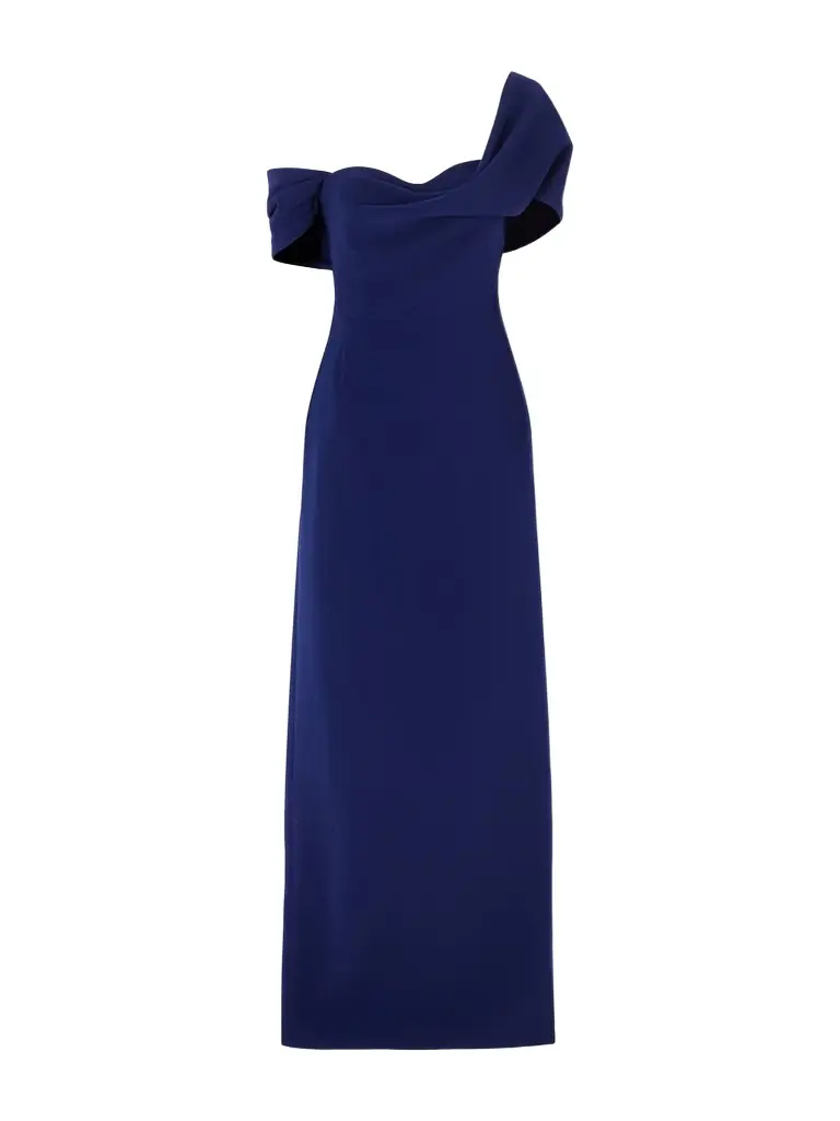 Carolina Herrera Draped Off-the-shoulder Crepe Gown