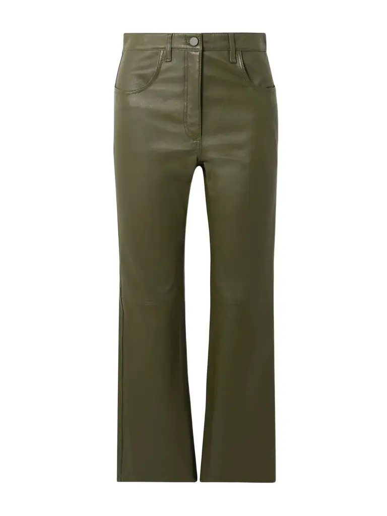 Joseph Duke Cropped Leather Flared Pants