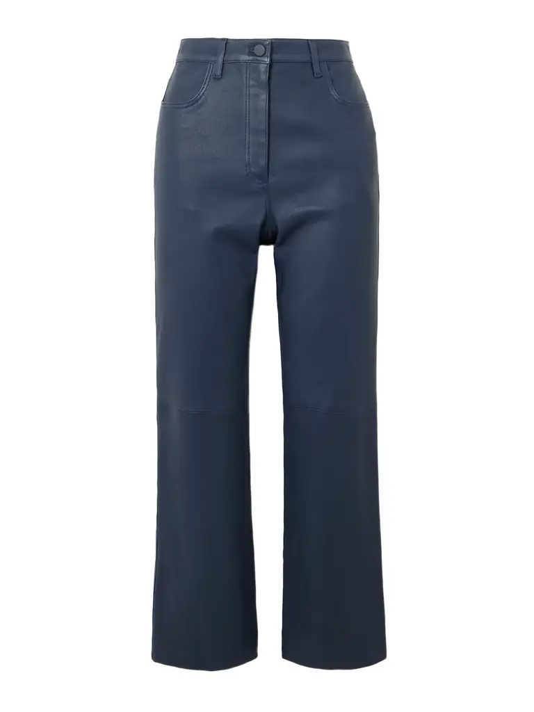 Joseph Duke Cropped Leather Flared Pants