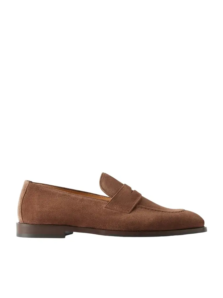 Brunello Cucinelli Flex Suede Penny Loafers - Men
