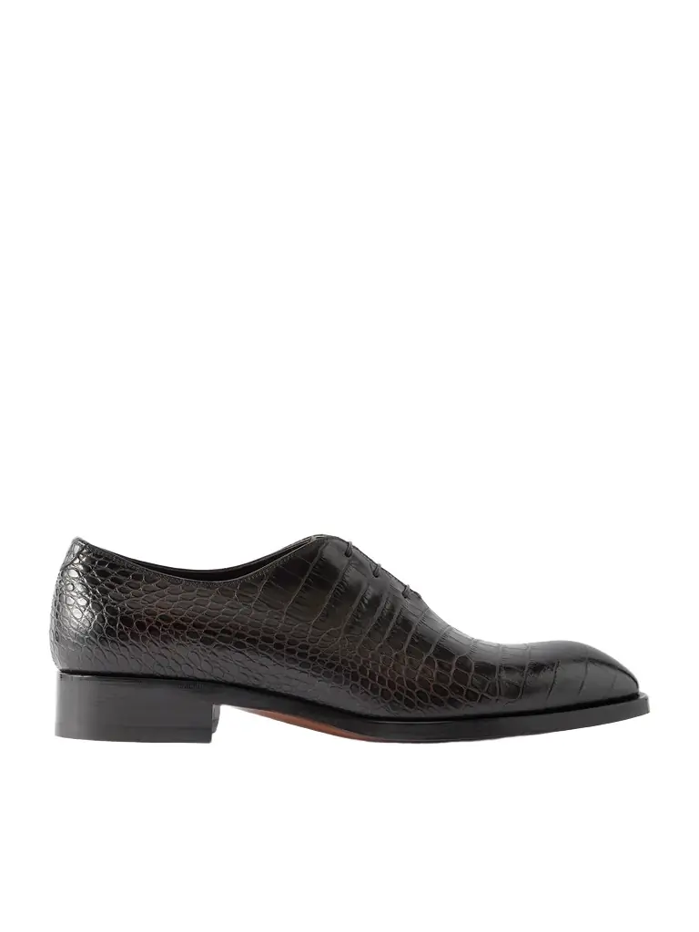 Tom Ford Elkan Croc-Effect Leather Oxford Shoes - Men