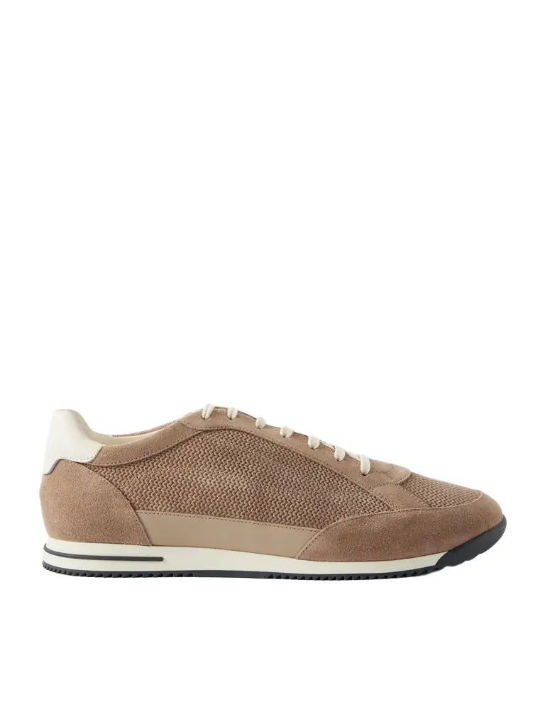 Brunello Cucinelli Leather-Trimmed Suede Sneakers - Men