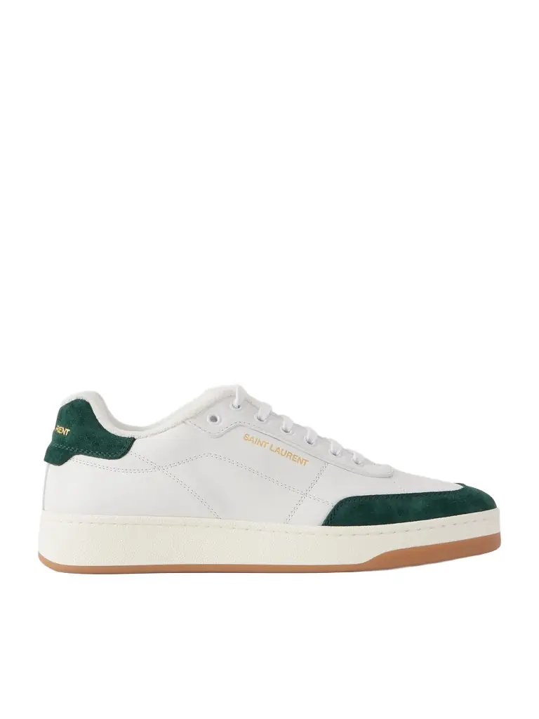 Saint Laurent SL/61 Suede-Trimmed Leather Sneakers - Men