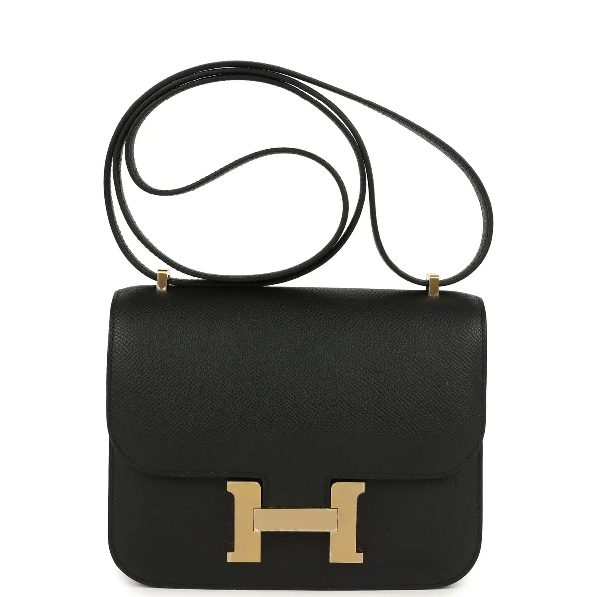 hermes Hermes Constance 18 Black Epsom Brushed Permabrass Hardware