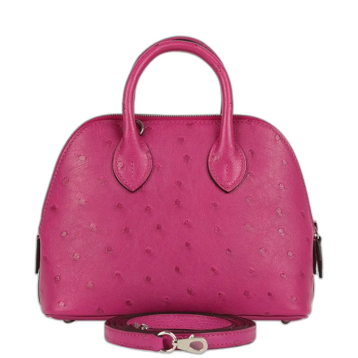 hermes Hermes Mini 1923 Bolide Rose Poupre Ostrich Palladium Hardware