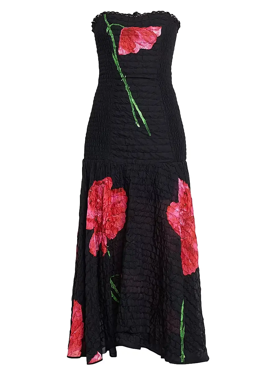 Charo Ruiz Ibiza Women's Opal Embroidered Midi-Dress - Black Pink