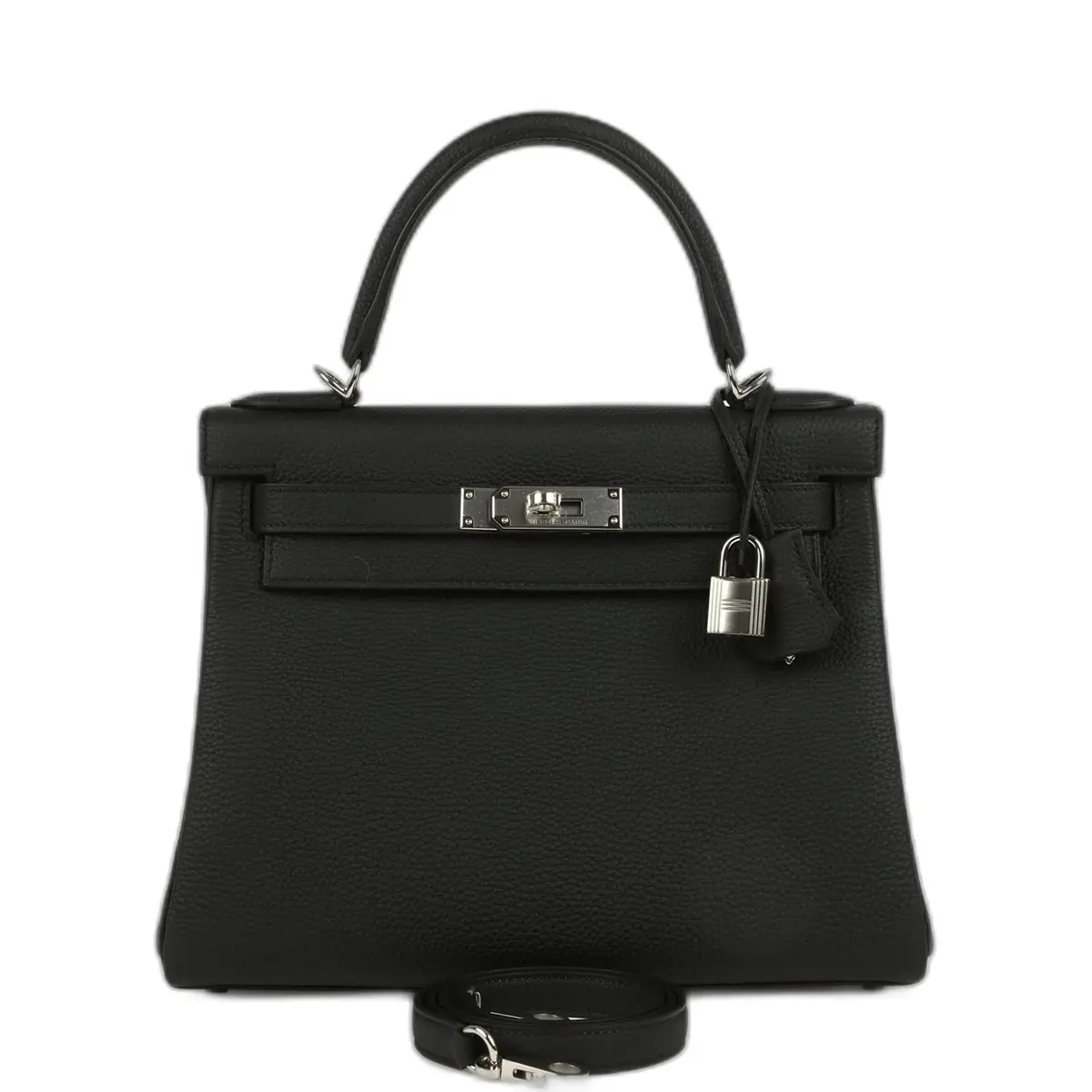 hermes Hermes Kelly Retourne 28 Black Togo Palladium Hardware