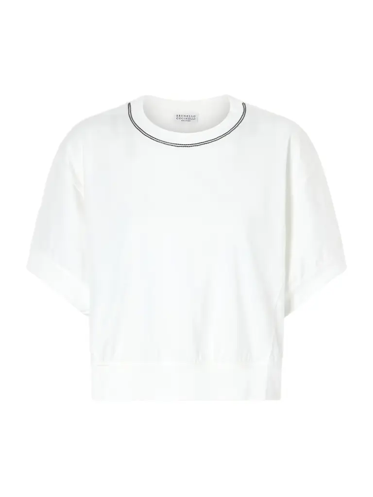 Brunello Cucinelli Bead-embellished Cotton-jersey T-shirt