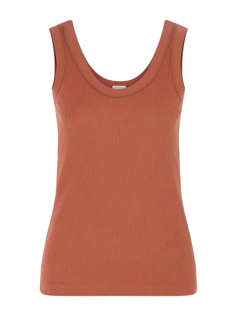 Brunello Cucinelli Ribbed Cotton-blend Tank