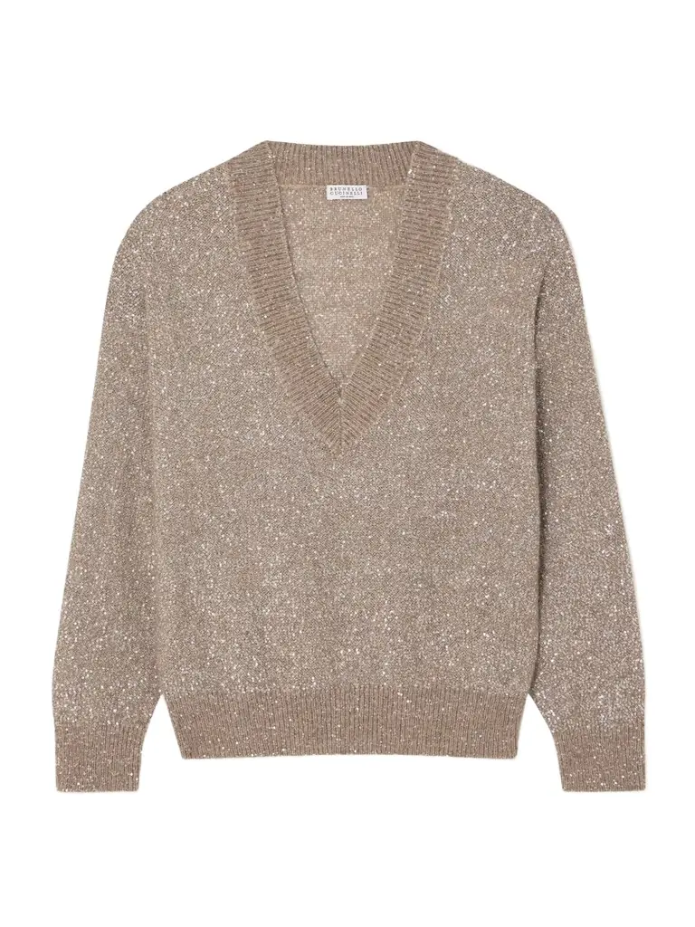 Brunello Cucinelli Sequined Knitted Sweater - Women's Clothing