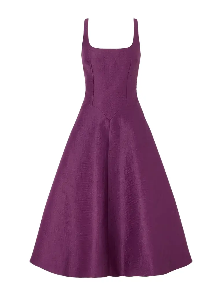 Emilia Wickstead Letisha Textured-satin Midi Dress