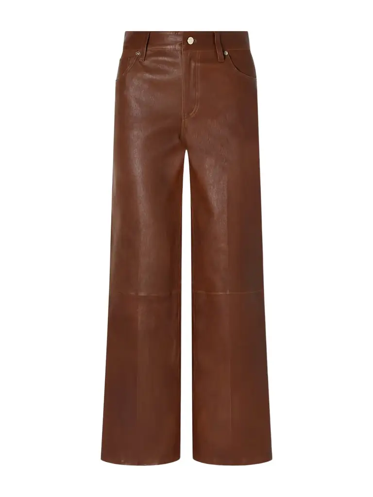 Frame Le Slim Palazzo Paneled Leather Flared Pants