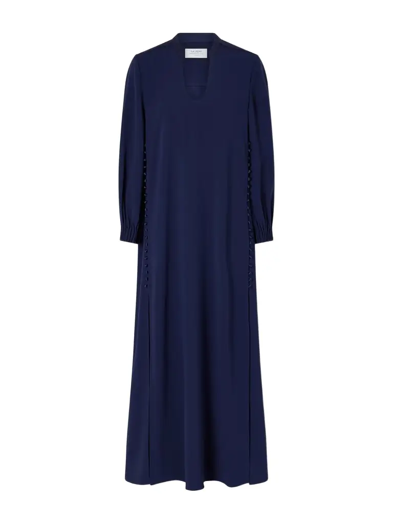 La Ligne Francine Button-detailed Crepe Maxi Dress