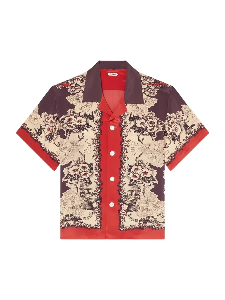 BODE Storybook Camp-Collar Printed Silk Shirt - Men