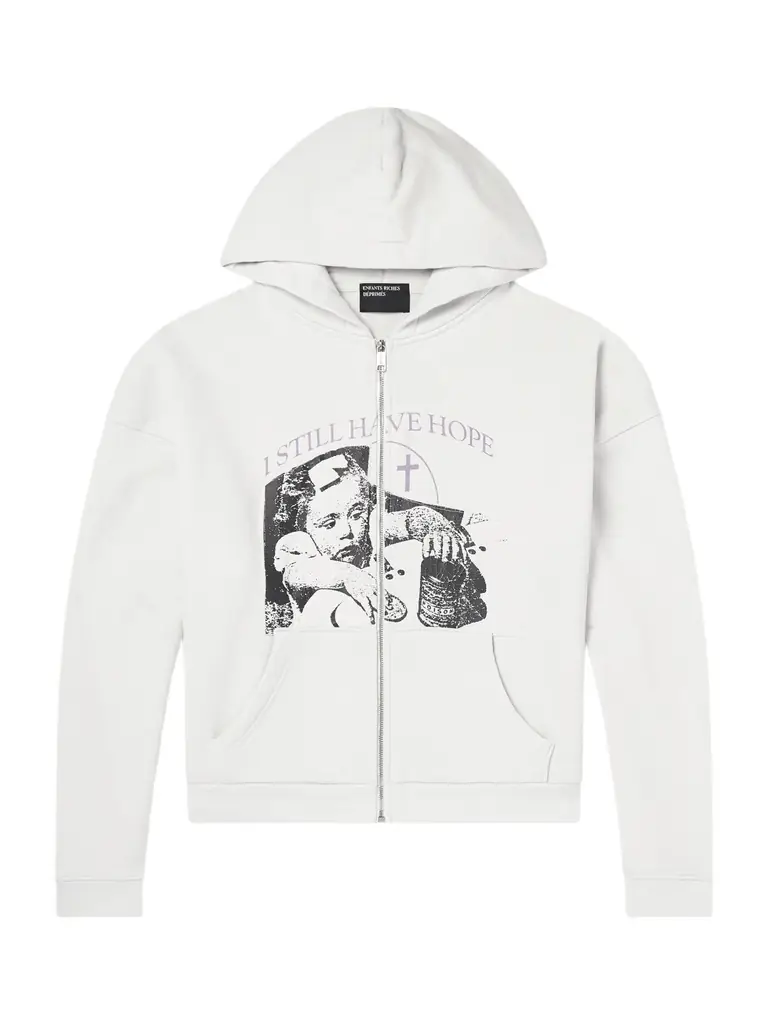 Enfants Riches Déprimés I Still Have Hope Printed Cotton-Jersey Zip-Up Hoodie - Men