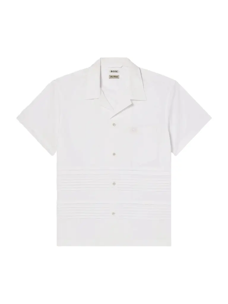 BODE Chamomile Camp-Collar Logo-Embroidered Cotton-Poplin Shirt - Men
