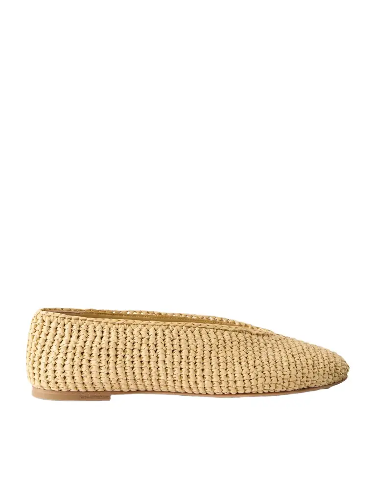 Bottega Veneta Rosa Intrecciato Leather Ballet Flats