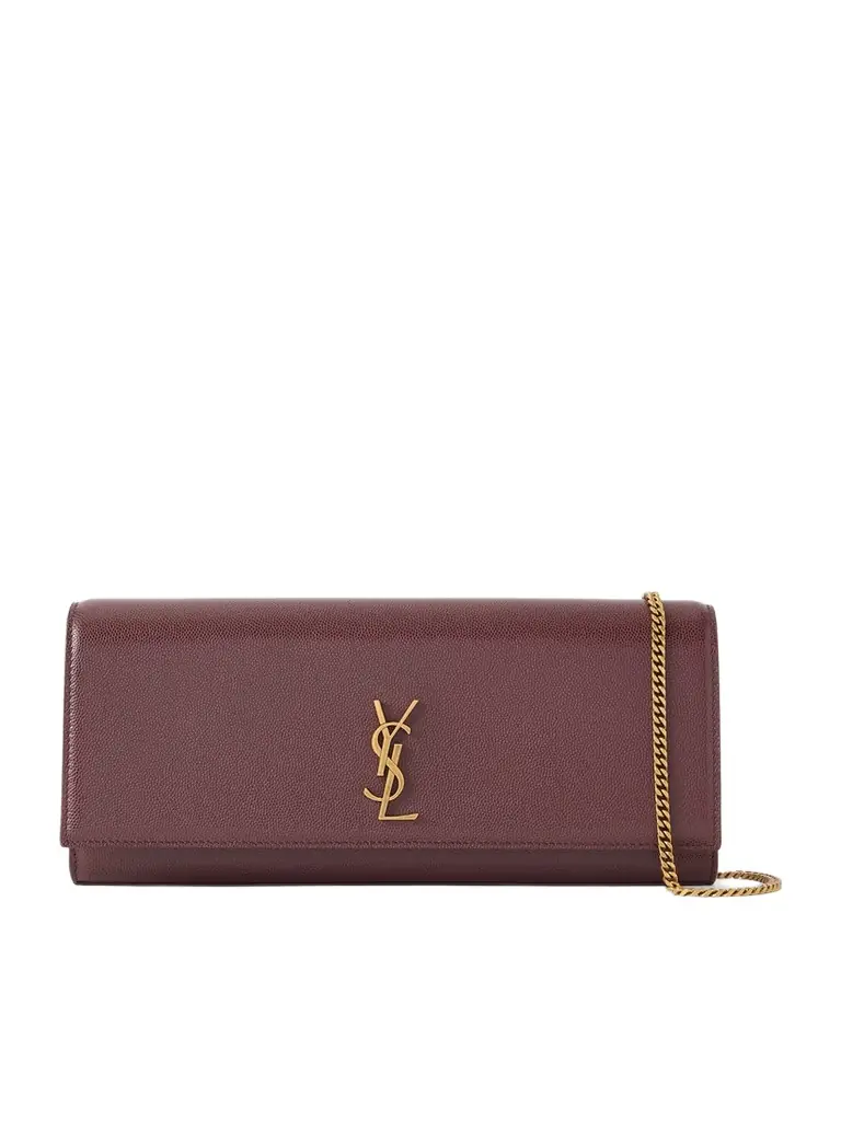 Saint Laurent Kate Embossed-leather Clutch