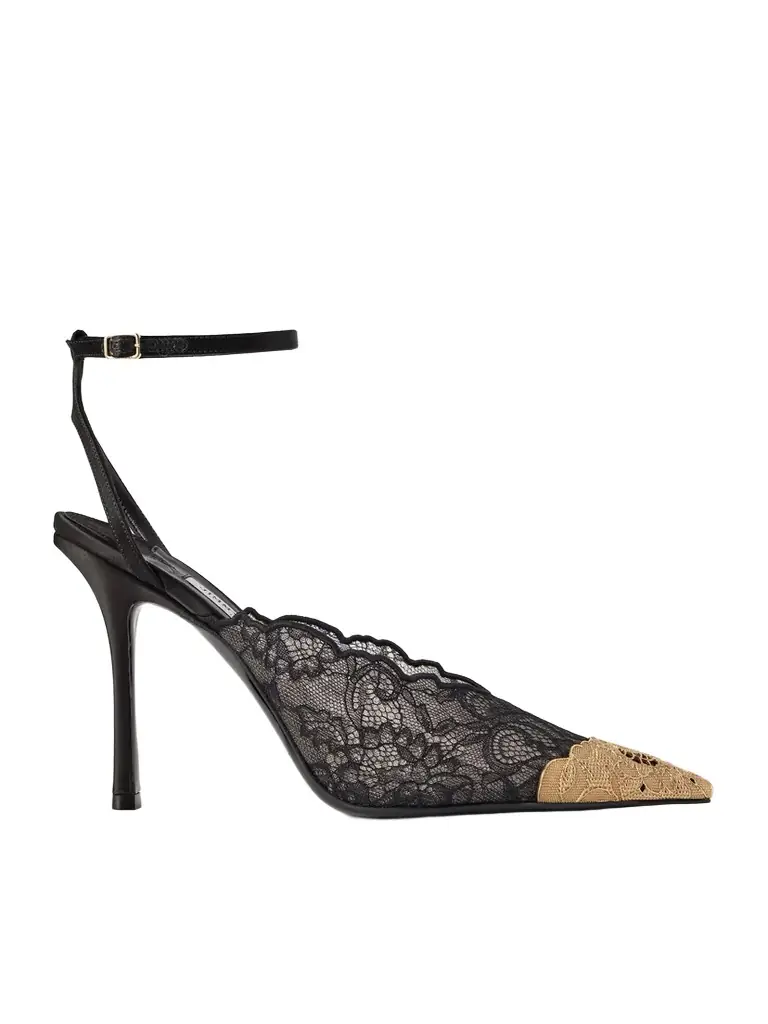 Jimmy Choo Faiz 100 Embellished Satin-trimmed Lace Pumps - Women's Shoes