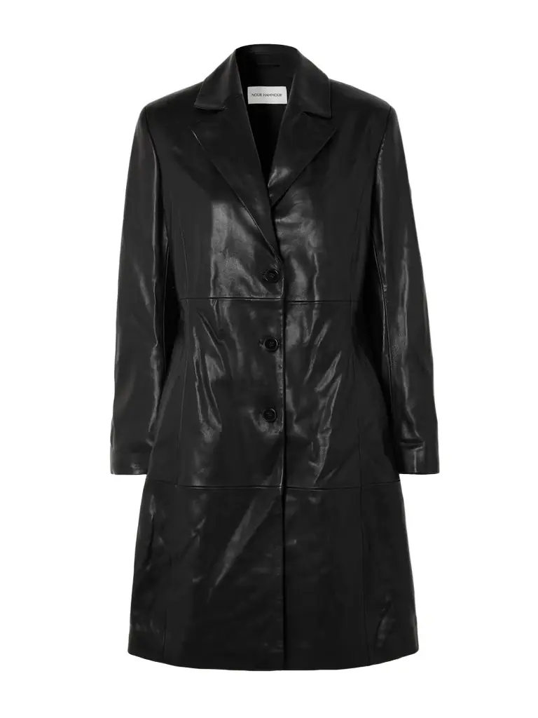Nour Hammour Eames Paneled Leather Jacket