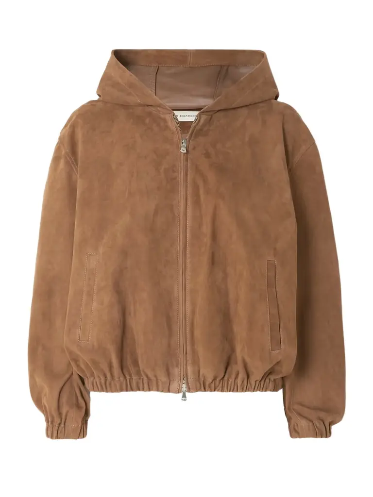 Nour Hammour Leo Paneled Suede Hoodie