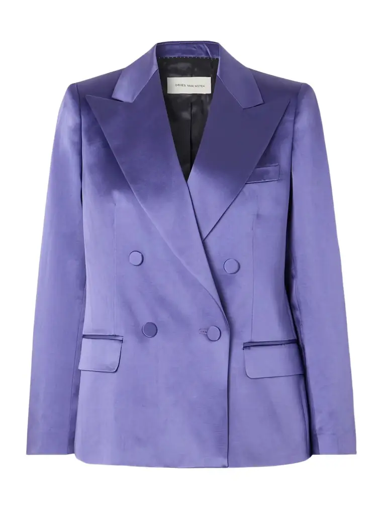 Dries Van Noten Double-breasted Satin Blazer