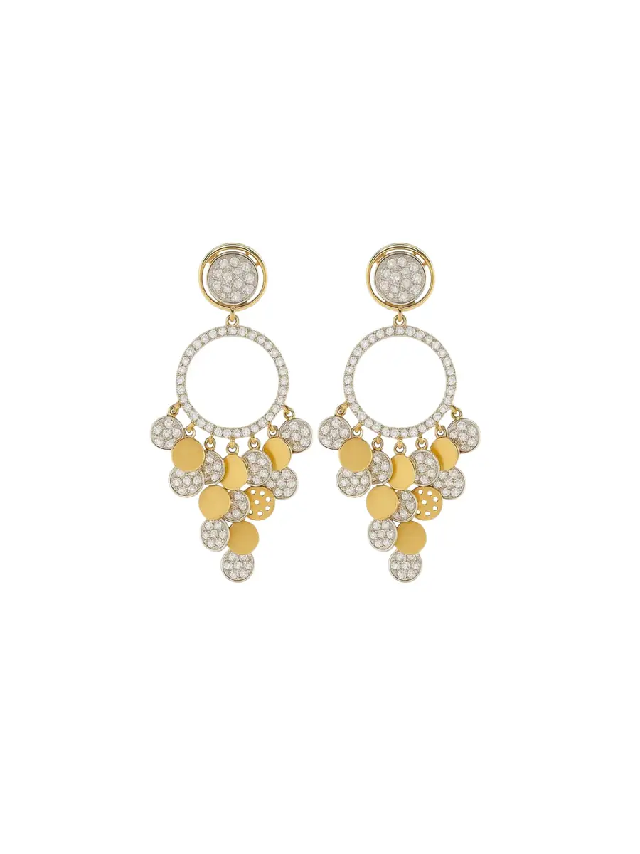 Wish Fine Jewelry 4.07ct Diamond 14K Gold Statement Scale Earrings
