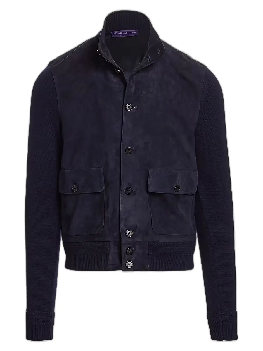 Ralph Lauren Purple Label Men's Suede & Cashmere Jacket - Classic Chairman Navy