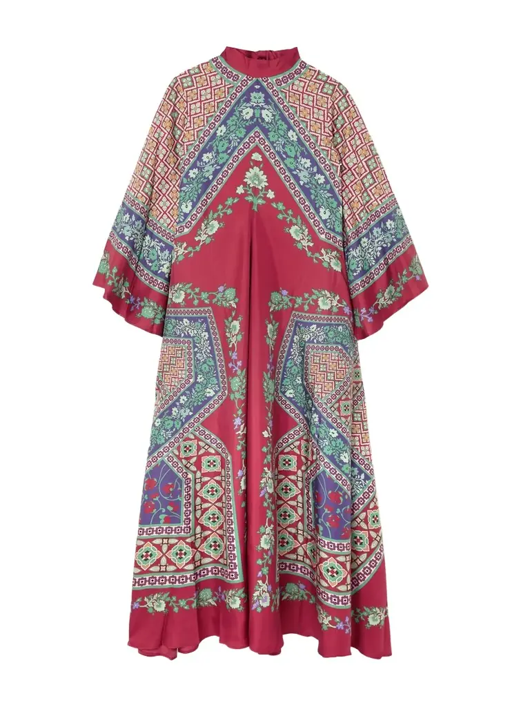La DoubleJ Magnifico Printed Silk Maxi Dress