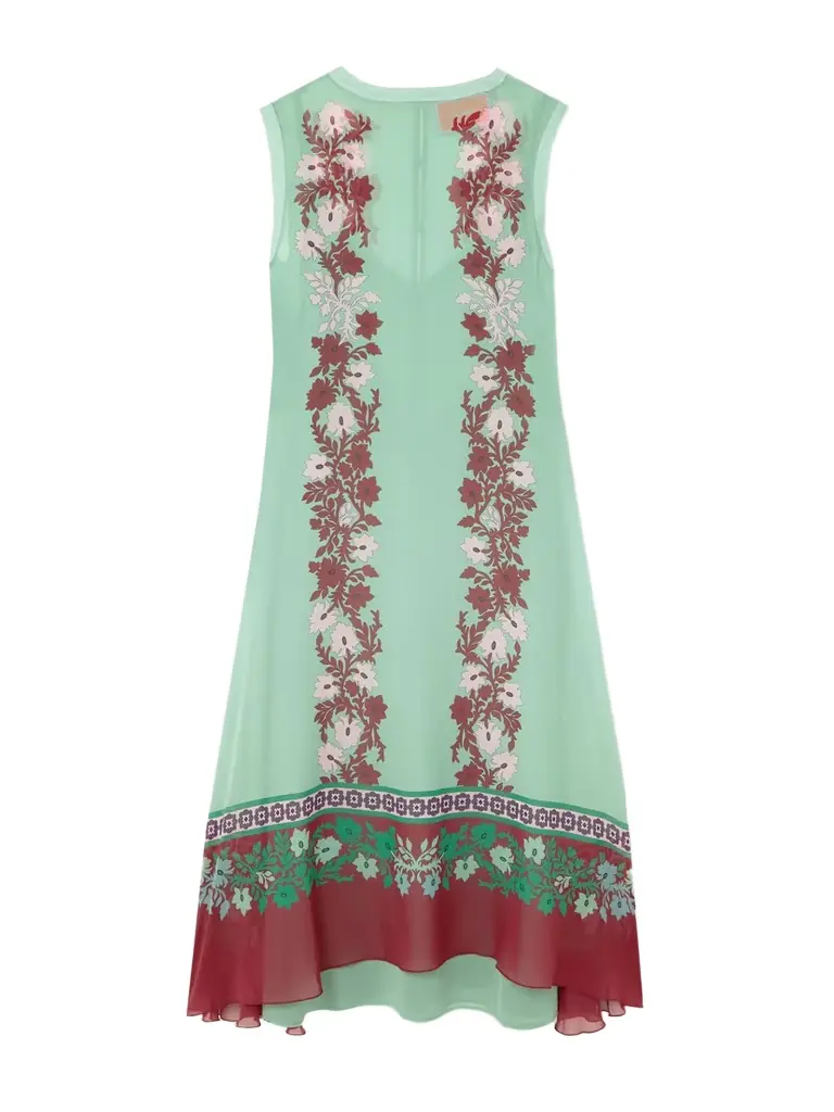 La DoubleJ Maria Printed Silk Midi Dress