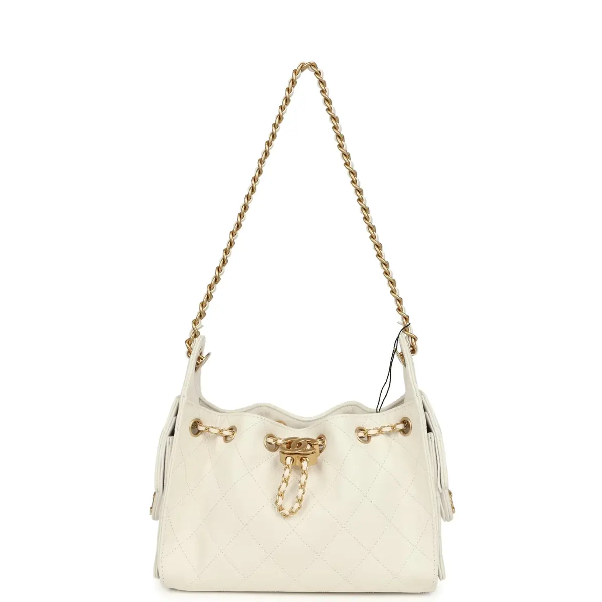 Chanel Chanel Mini 25 Hobo Bag White Caviar Antique Gold Hardware