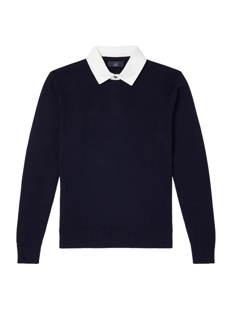 dunhill Cotton-Trimmed Cashmere and Linen-Blend Polo Shirt - Men