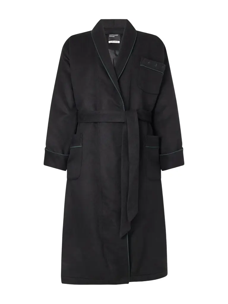 Enfants Riches Déprimés Logo-Embroidered Belted Wool and Cashmere-Blend Robe - Men
