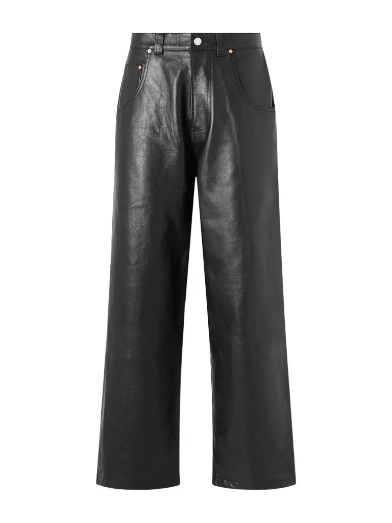 Vetements Straight-Leg Leather Trousers - Men