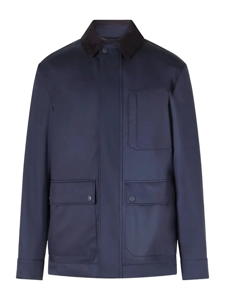 Canali Suede-Trimmed Shell Jacket - Men